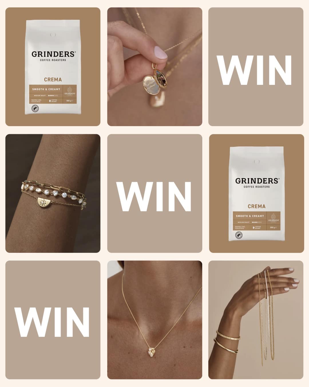 Win with Grinders Coffee